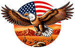 American Bald Eagle Flag  Precision Cut Decal